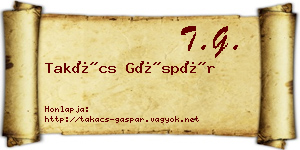 Takács Gáspár névjegykártya